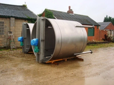 6750 L Stainless Steel Open Top Tank.