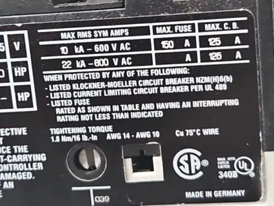 Moeller - PKZM0-10 - Motor Protect Circuit Breaker loc4C4