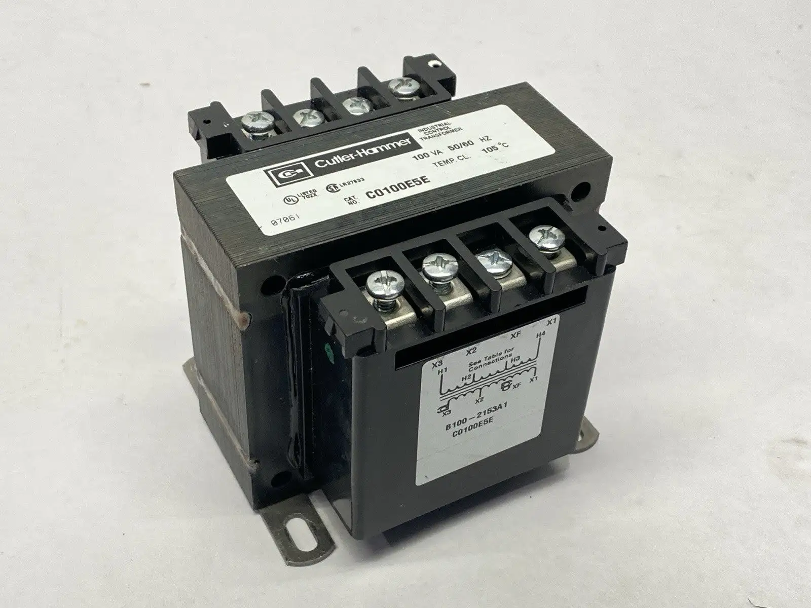 USED CUTLER HAMMER INDUSTRIAL CONTROL TRANSFORMER 100VA