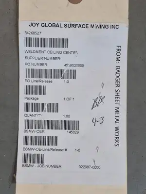 Weldment Celing Center Panel R4268527