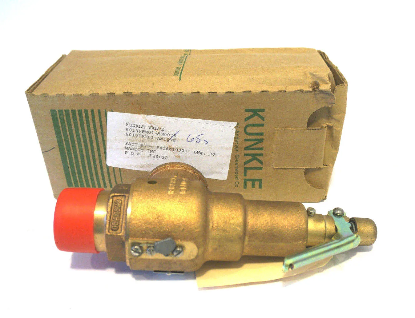 NEW KUNKLE 6010FFM01-AM0075 RELIEF VALVE 6010FFM01AM0075