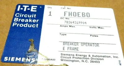 NEW SIEMENS I-T-E FHOEBO E FRAME BREAKER OPERATOR