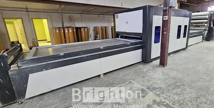 Used 2021 TAIAN ZHANHONG WOODWORKING MACHINERY CO. LTD. TM 3000H USED MEMBRANE PRESS WITH MULTI-ROLL PVC FOIL DISPENSER Hot Press Ontario CA | Brighton Woodworking Machinery #477030