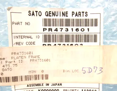 NEW SATO PR4731601 PLATEN FRAME