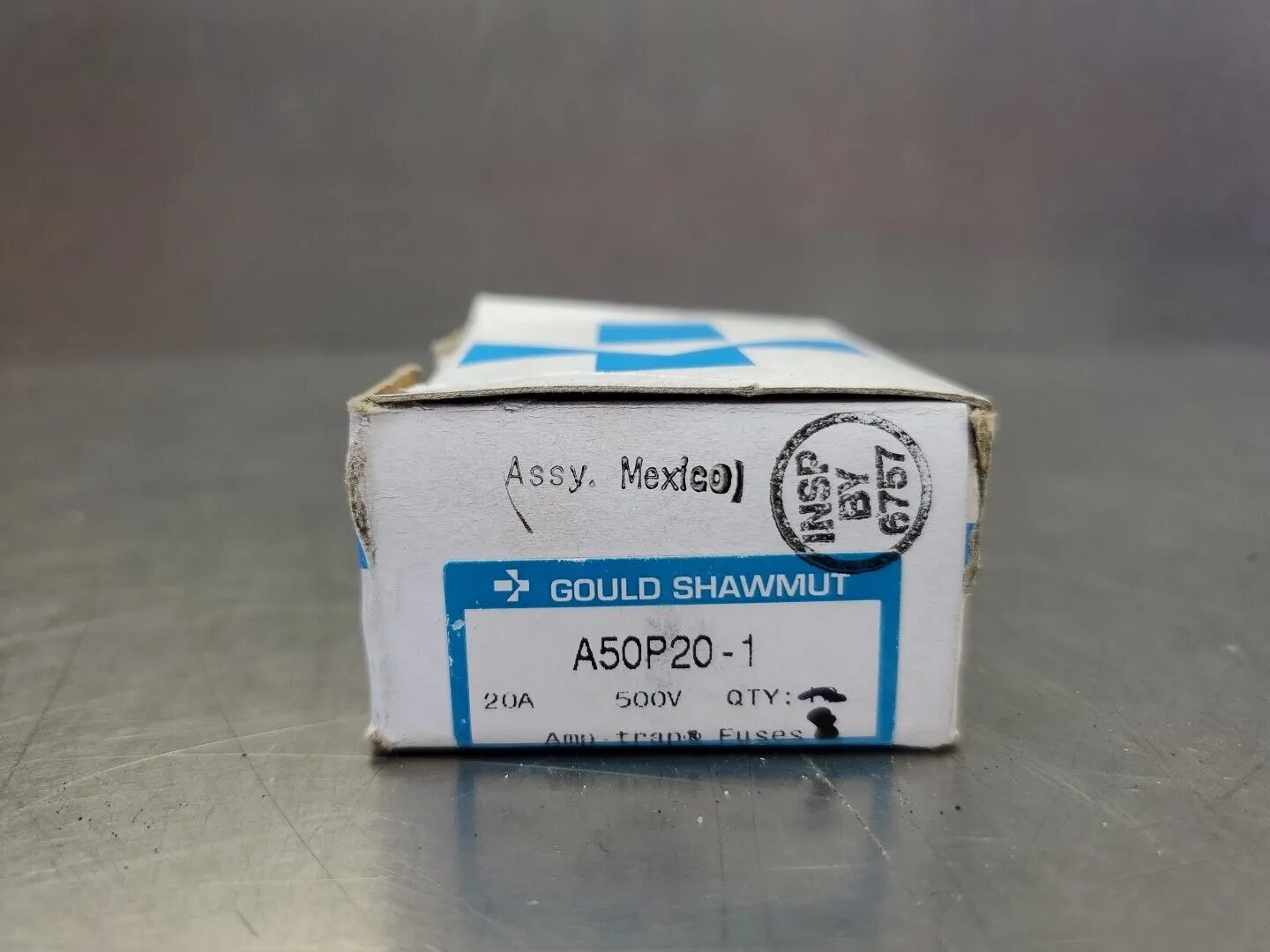 GOULD SHAWUT A50P20-1 FUSE, 500VAC 20A Lot of 8. 4C-38