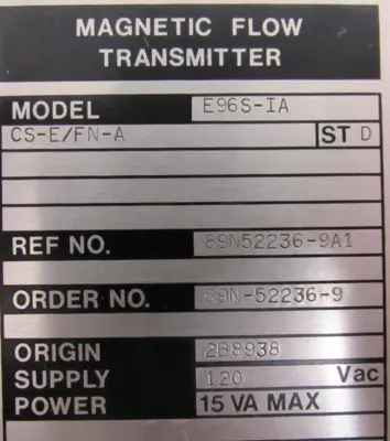 USED FOXBORO E96S-IA-CS-E/FN-A MAGNETIC FLOW TRANSMITTER E96SIACSEFNA