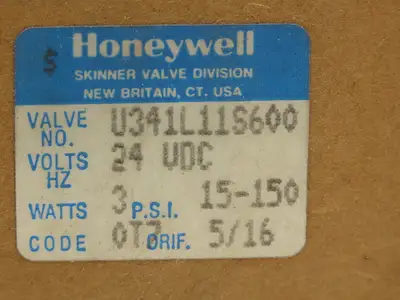 Honeywell Skinner U341L11S600 Vickers Solenoid Valve 10 Bar 1/4" Port 24 VDC
