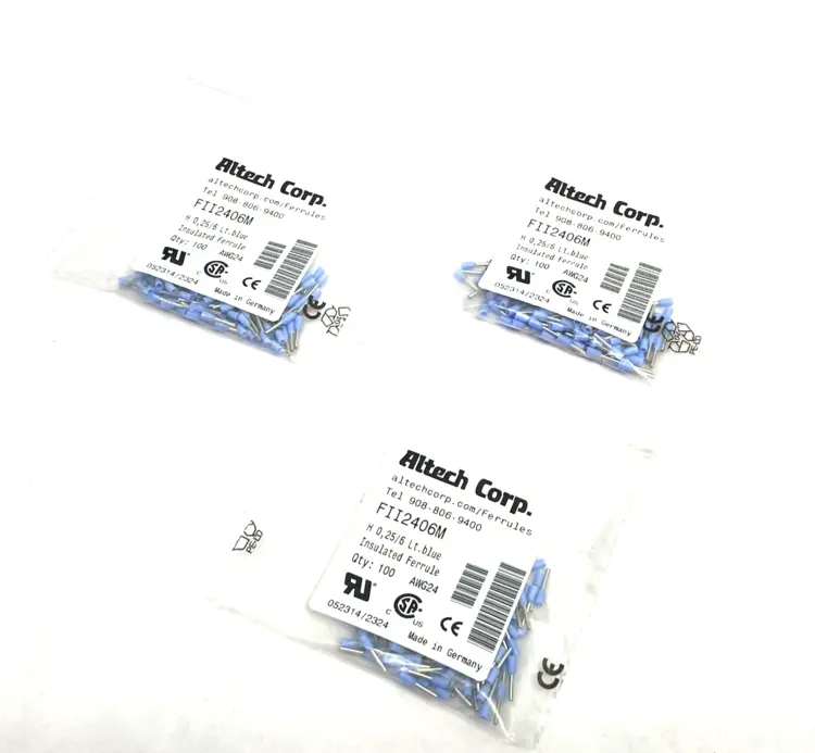 New | in-Stock Altech Insulated Crimp Ferrule 24AWG/0.25sqmm 100-PACK, LOT OF 3 Electrical Fittings Michigan US | Maverick Industrial Sales #1390896