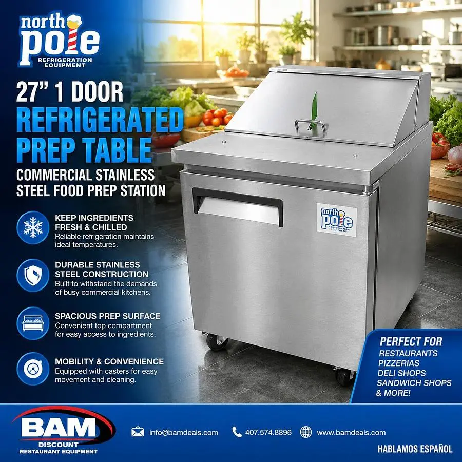 Used NORTH POLE SCL1-E-HC Food Prep Tables Florida US | BAM Discount Restaurant Equipment #1296407