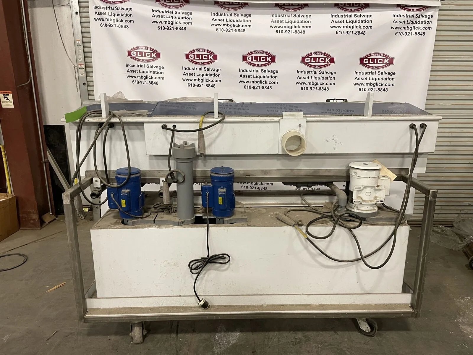 6.5ft Plastic Electro-Plating Dip Tank with 2 Trays 46.75” l  x 7.75” w x 7” h