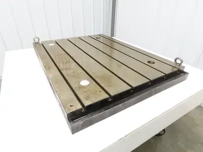 Milling Machine Work Table Top T Slotted Top 39x30" Base 3" Thick Weld Jig
