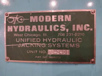 40 TON MODERN HYDRAULICS 4 CYLINDER PORTABLE HYDRAULIC DIE SETTING & SEPARATING SYSTEM: STOCK #23776