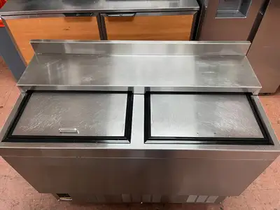 Used Glastender Used Glastender MF48-SF2 48" Underbar Stainless Steel Glass Froster, 252 Mugs Capacity 120V Underbar Equipment Illinois US | Falcon Restaurant Supply #1376213