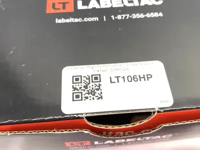 USED LABELTAC PRO MODEL HIGH PERF. 10 YEAR VINYL LABEL 1" X 150' ROLL ORANGE