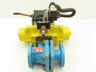 Hytork 131 Pneumatic Spring/Air Actuator 1" Flanged AKH2 Ball Valve FEP Lined