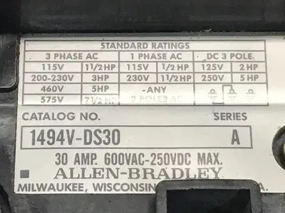 USED ALLEN BRADLEY 1494V-DS30