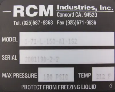 NEW RCM INDUSTRIES 1-71-L-150-AI-1S2 FLOW METER 171L150AI1S2