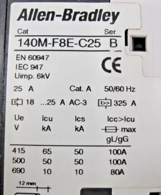 USED Allen-Bradley 140M-F8E-C25