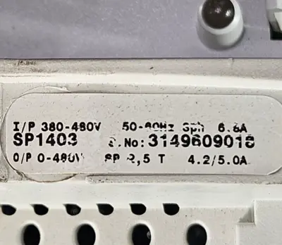 Emerson SP1403 Inverter 1.5/2.2 kw 380-480V 50-60Hz (BIN265)
