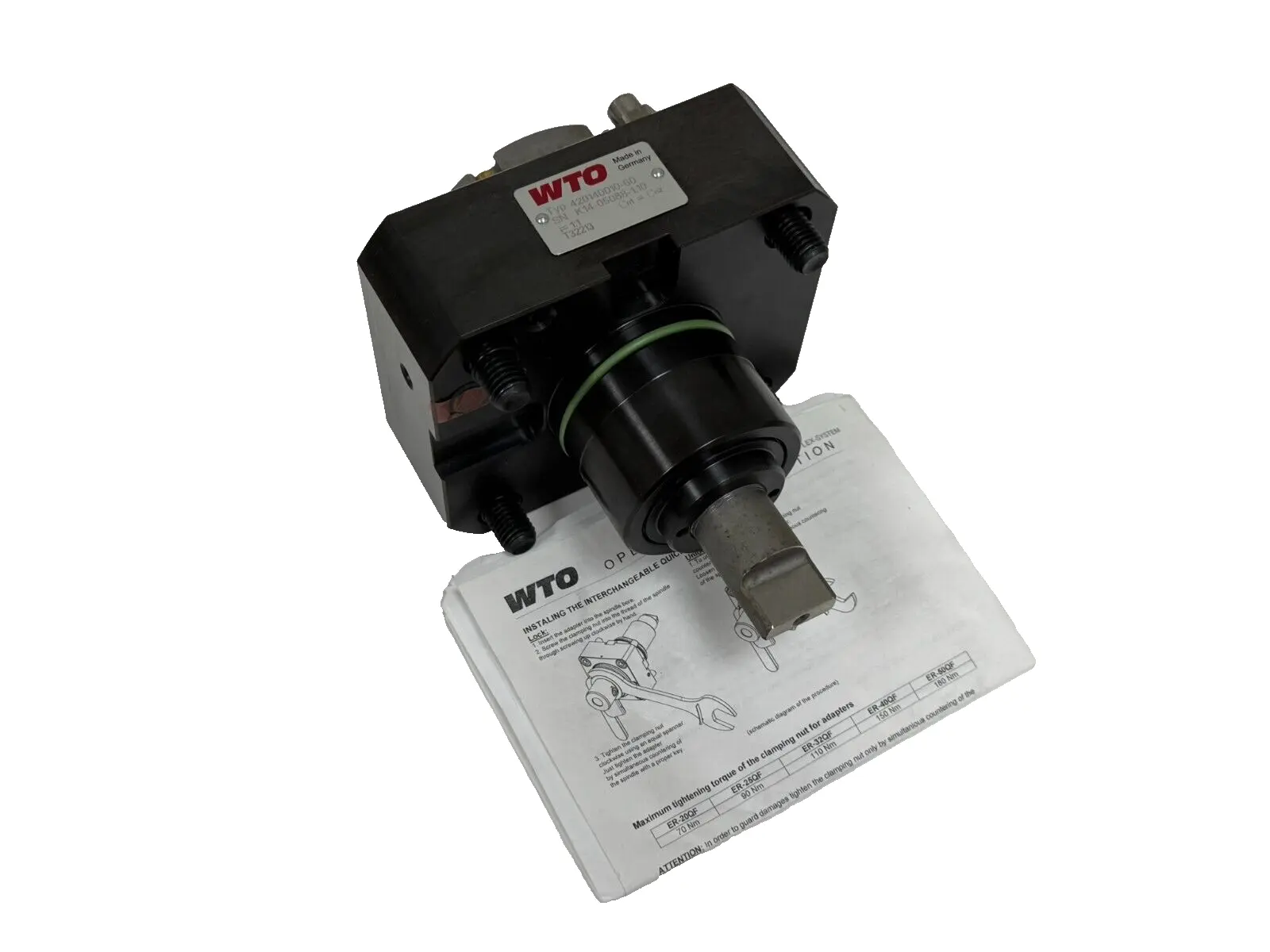 NEW WTO 420140010-60 OD DRILL / MILLING UNIT ER-40 42014001060 ER40