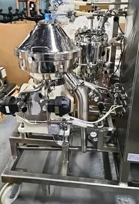 Westfalia CSC 6-06-476 hydro-hermetic clarifier skid, 316L SS.