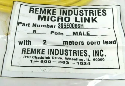NEW REMKE 305E0066H 5 POLE MICRO-LINK PLUG ASSEMBLY