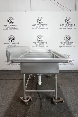 104” HEAVY DUTY THREE COMPARTMENT WITH 2 DRAINBOARD STAINLESS STEEL SINK (LOCAL PICK UP ONLY)