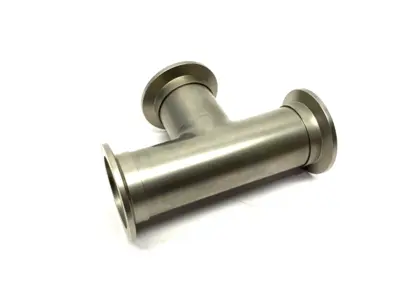 USED AGILENT STAINLESS STEEL TEE FITTING 2.46" CLEARANCE NW40