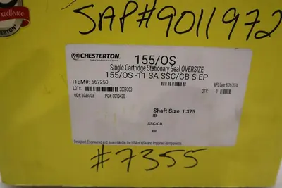 CHESTERTON 155/OS-11 SA SSC/CB SINGLE CARTRIDGE STATIONARY SEAL OVERSIZE #2253B