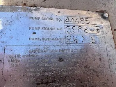 GASO 3968-F / 100 HP Triplex Pump size 2.5” x 5” with Steel Fluid End SN 44485