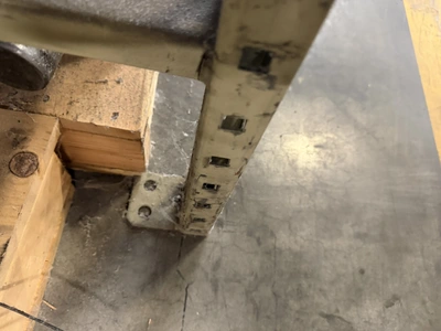 (2) sections of Teardrop style pallet racking, includes (3) 42" deep x 16' tall uprights, (14) 12' c...