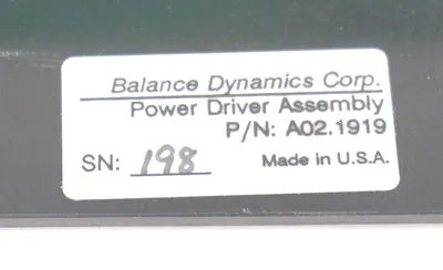 BALANCE DYNAMICS A02.1919 POWER DRIVER ASSEMBLY A021919