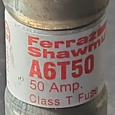 Ferraz Shawmut A6T50 Fuse 600 VAC 300 VDC 50Amp. Loc4C-20