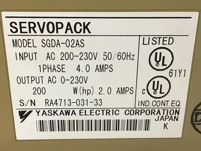 USED YASKAWA SGDA-02AS