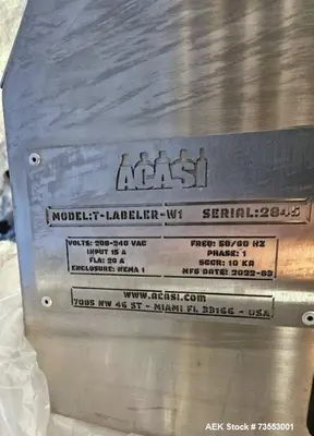 Used Acasi Automatic Filling Line – 8-Piston Filler, Capper, Labeler, Rinser, and Accumulation Table