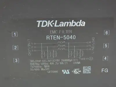 TDK Lambda RTEN-5040 EMC Power Line Filter Module 3 Ph 500VAC 40A CHASS