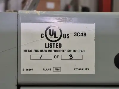 Double Fused Interrupter Switch 5 kV, 4160 Volts & Conduit Cabinet