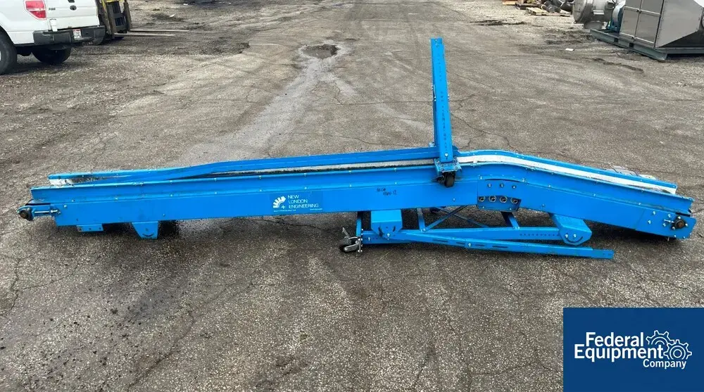 USED New London Engineering 10" New London Inclined Belt Conveyor, Model T4-521-10"