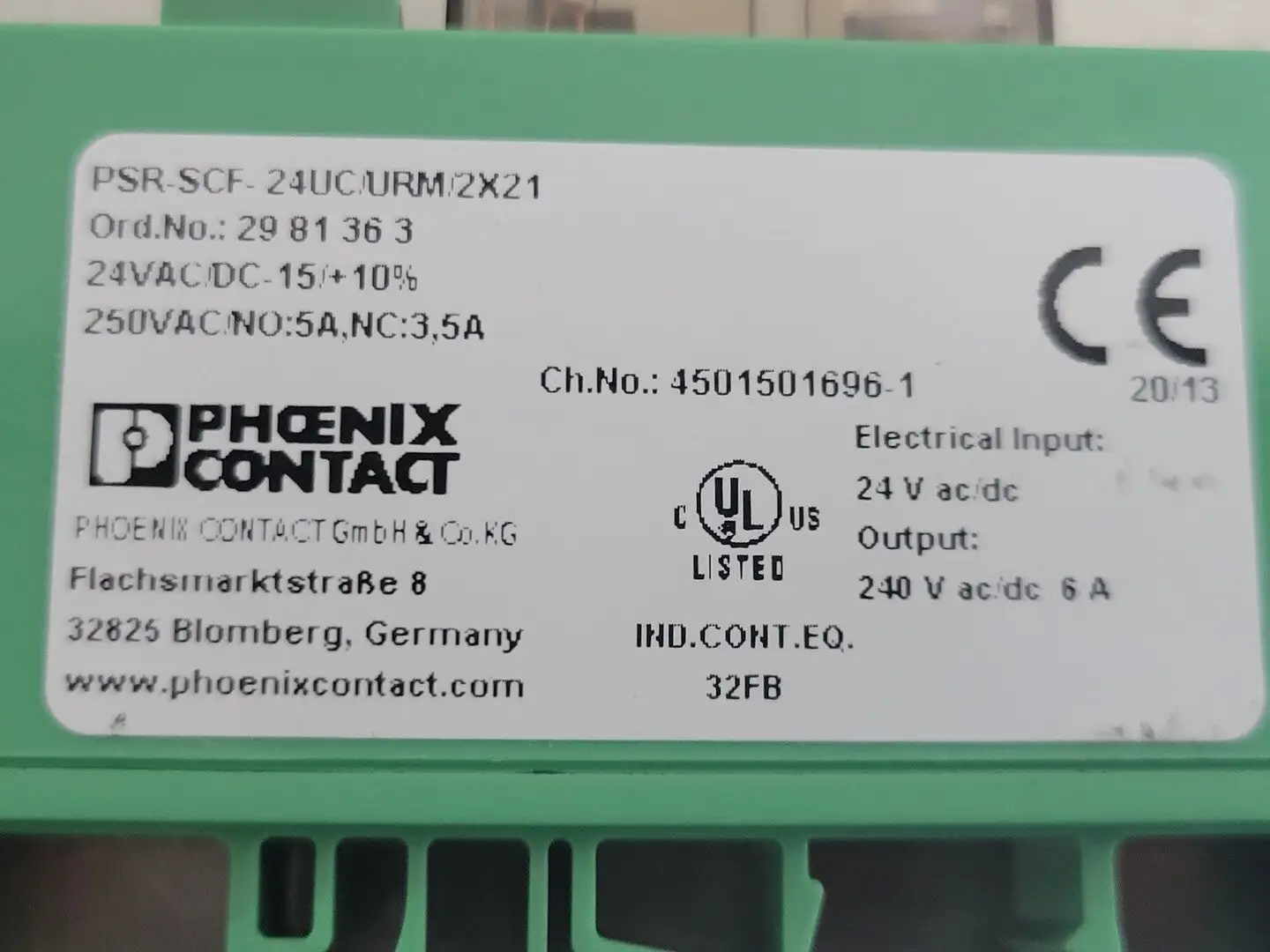 USED PHOENIX CONTACT PSR-SCF-24UC/URM/2X21