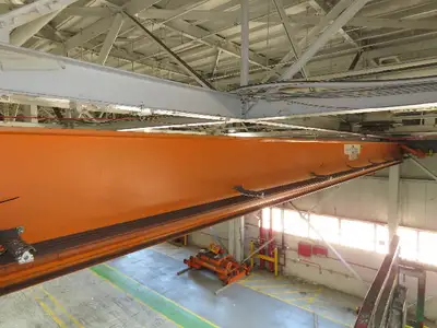 Cleveland Tramrail P&H 5 Ton Single Girder Underhung Bridge Crane 44' 6" Span
