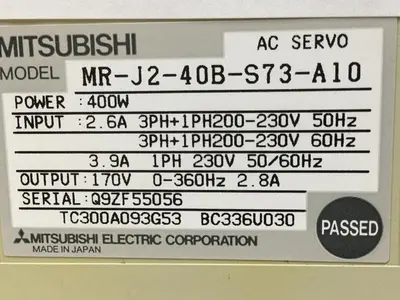 USED MITSUBISHI MR-J2-40B-S73-A10