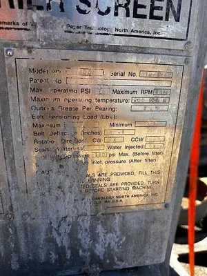 Voith Sulzer Bird 400 Barrier Screen