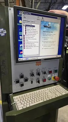 ATOM MODEL S-530-CN-BP AUTOMATIC BELT FED TRAVELING HEAD DIE CUTTER
