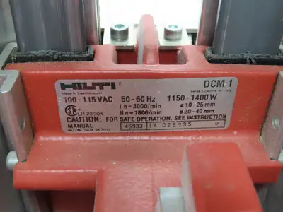 Hilti DCM1 Diamond Coring Motor 120V 2" Core Bore Stand 10L Water Supply BI Bits