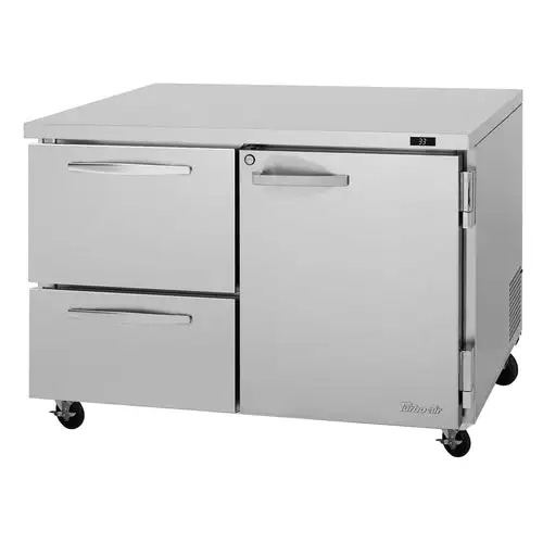 Turbo Air PUR-48-D2R(L)-N 48 1/4" W Undercounter Refrigerator w/ (2) Sections & (1) Door & (2) Drawers, 115v