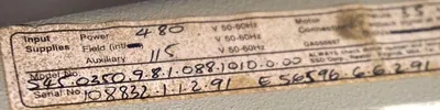 SSD DRIVES 545-0350-9-8-1-088-1010-0-00 DRIVE CONVERTER 480V, 3PH, 35A