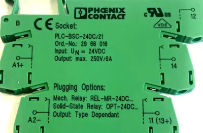 NEW PHOENIX CONTACT PLC-BSC-24DC/21 RELAY MODULE PLCBSC24DC21 LOT OF 13