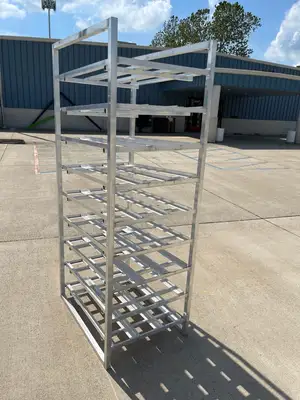 Used Channel Used Channel CSR-9 Full Size Stationary Aluminum Can Rack for #10 and #5 Cans Racks/Shelving Illinois US | Falcon Restaurant Supply #1376215