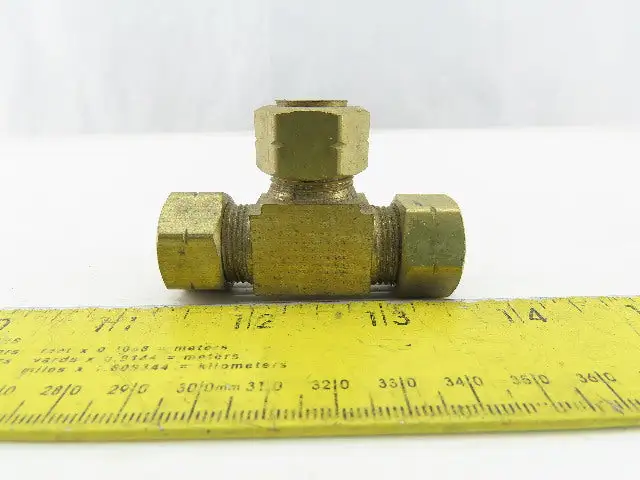 1/2" Tube OD Brass Compression Union Tee Lot Of 5