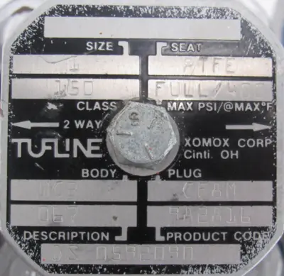 NEW TUFLINE 1" VALVE DS0592090